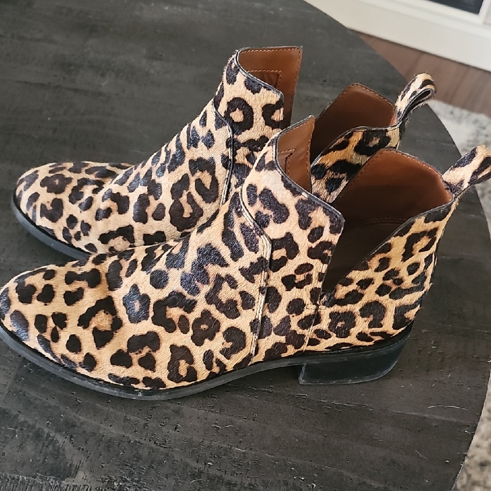 Franco Sarto Leopard Print Ankle Booties